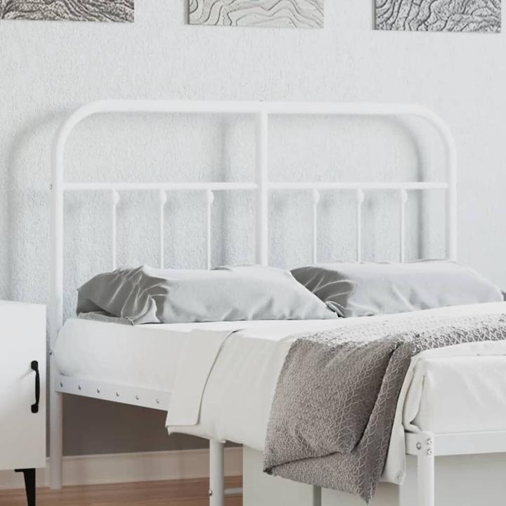 Produktbild VidaXL Kopfteil Metall Weiss 120 cm, Farbe: Weiss, Material (125 x 3 x 100 cm)