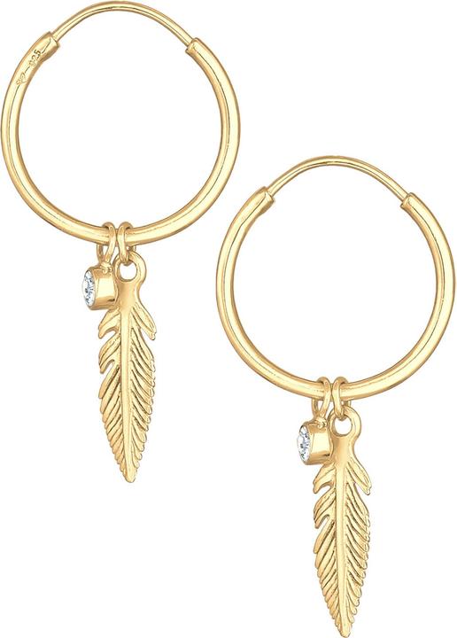 Produktbild Elli Creole, Feder, Solitär-Ohrring (Glaskristall, 925 Sterling Silber)