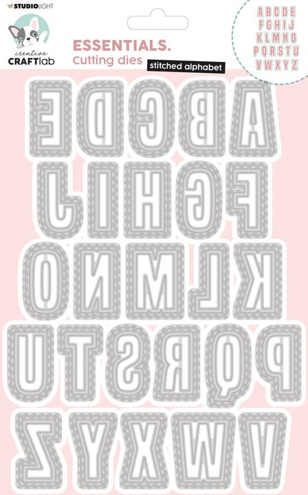Actual product image art by marlene Cutting Dies "Stitched Alphabet" Essentials