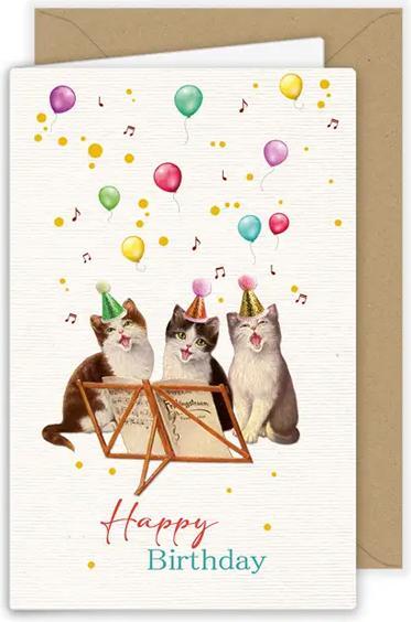 Produktbild Quire Geburtstagskarte Happy Birthday 3 kleine Katzen (1 Stk.)