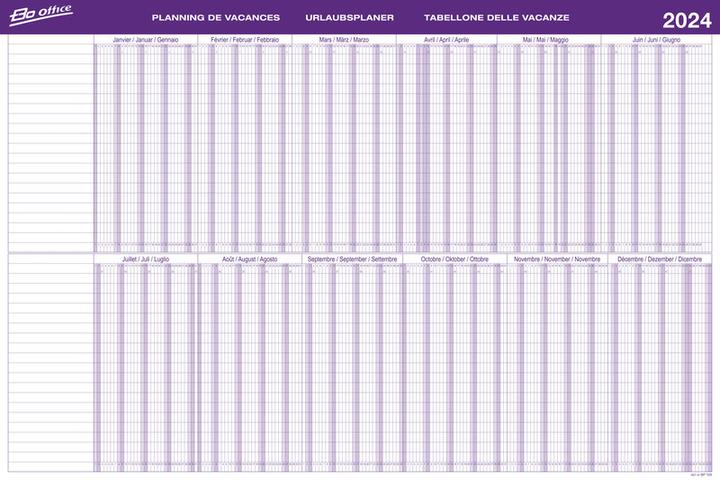 Image du produit BoOffice Planificateur de vacances (90 x 60 cm, Non contraignant, Allemand, Français, Italien, Anglais)