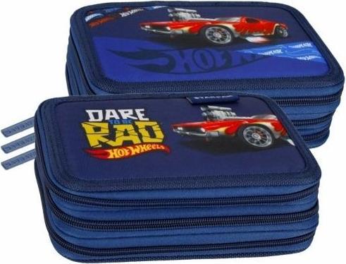Starpak Federmäppchen Federmäppchen mit Zubehör 3 Reissverschlüsse Hot Wheels 486071