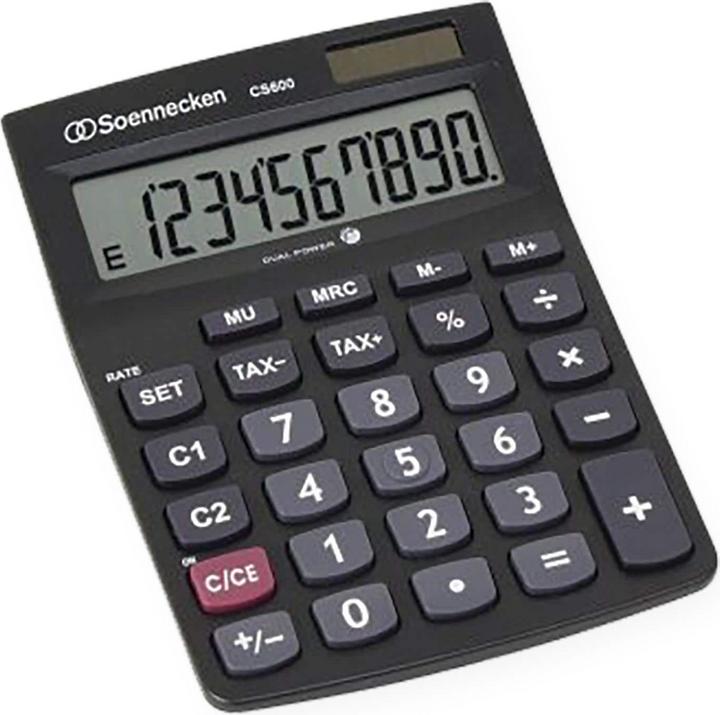 Soennecken Taschenrechner CS600, Schwarz (Solarzellen)