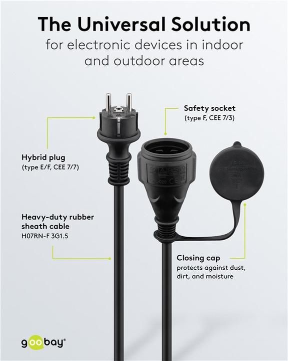 Actual product image Goobay power cable (10 m, CEE 7/4)