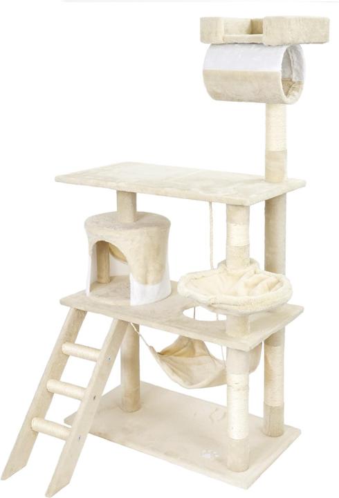 Produktbild Wiltec Kratzbaum beige/weiss 141cm Katzenbaum Katzenkratzbaum Kletterbaum Katze (141 cm, beige/weiss)