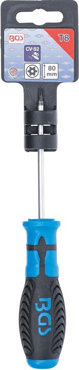 Image du produit BGS Tournevis profil T (pour Torx) avec perçage T8 longueur de la lame 80 mm (Section en T)