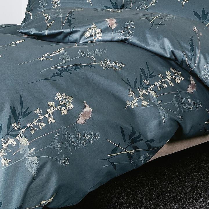 Image du produit Janine Mako-Satin linge de lit moments 98114 bleu nuit (Set de linge de lit, 155x200 cm + 80x80 cm)