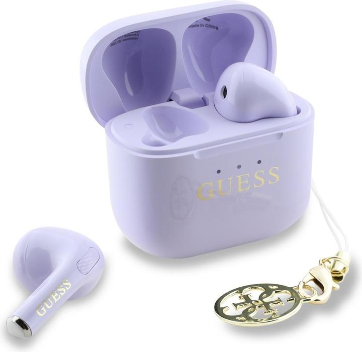 Actual product image Guess TWS Glossy Effect Printed Classic Logo & Charm Headphones - Lavender (4 h, Wireless)