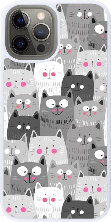 Actual product image PhoneLook Cover Silicone White Cat Flocks (Apple iPhone 12 Pro Max)