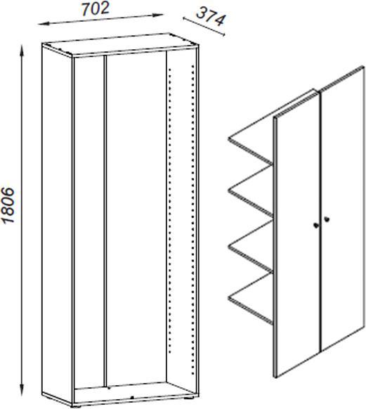 Produktbild VCM Vandol (70 x 40 x 178 cm)