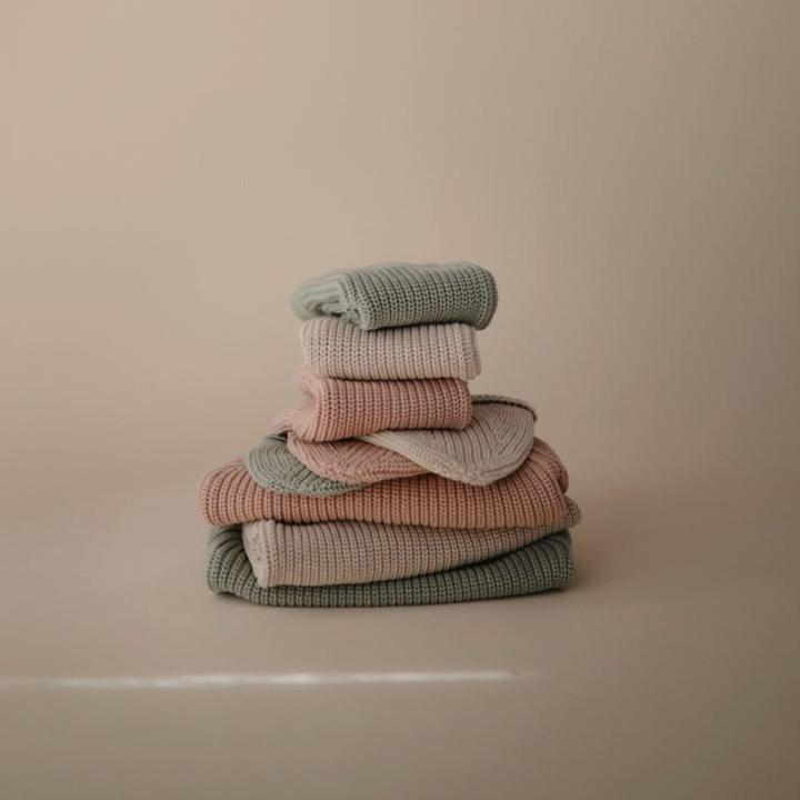 Actual product image Mushie Chunky Knit Beanie - Beige