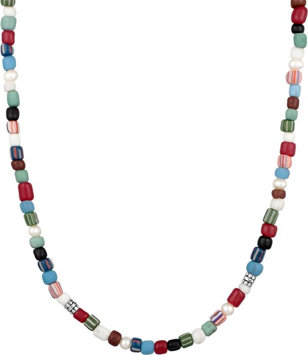 Produktbild Kuzzoi Halskette Glas Beads Bunt Süsswasserperlen 925 Silber (Edelstahl, 925er Sterling Silber, Glas, No stone, Süsswasserzuchtperlen, 50 cm)