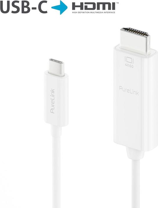 Image du produit Purelink Câble IS2200-010 USB Type-C - HDMI, 1 m, blanc (1 m, USB Type C)