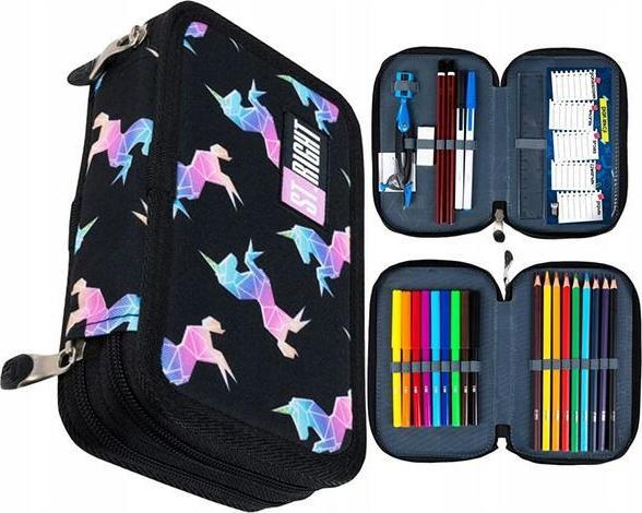 Actual product image St. Majewski Pencil case MAJEWSKI Double pencil case with accessories STRIGHT PC-04 Rainbow Unicorns mkmk MAJEWSK