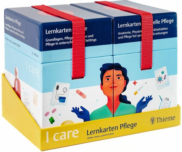 Produktbild I care Lernkarten Pflege – Set (im Schuber) (Deutsch, Jasmin Schön, Walter Anton, 2024)