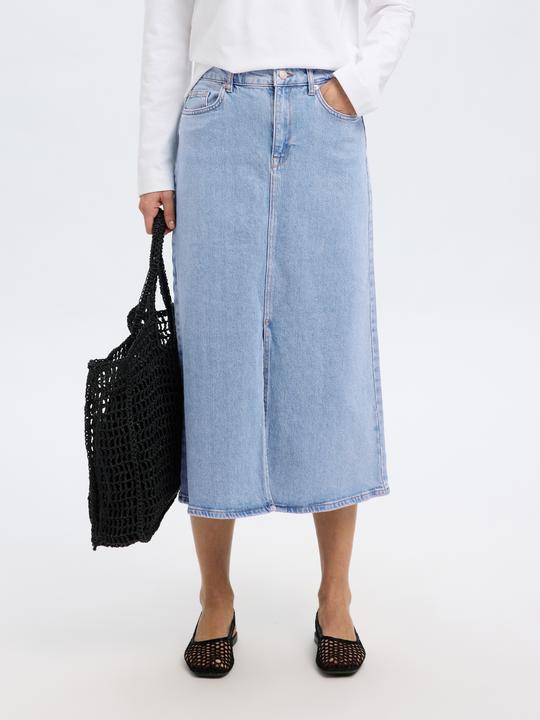 Produktbild Selected Femme Hellblauer Midi Jeansrock (36)