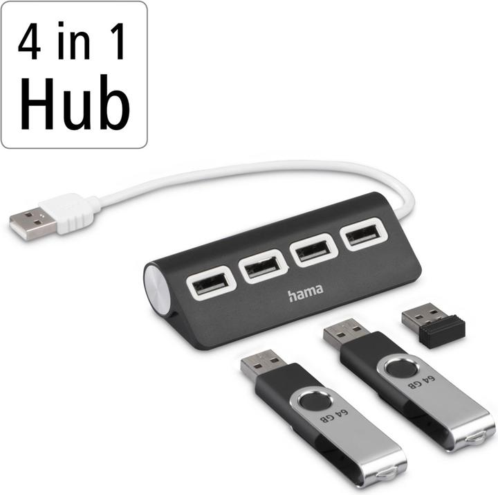Actual product image Hama USB-A-Hub (USB-A, 4 Ports)