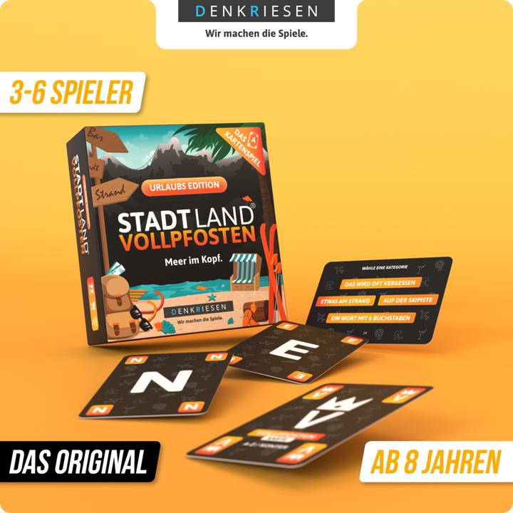 Produktbild Denkriesen - STADT LAND VOLLPFOSTEN® - Das Kartenspiel – URLAUB EDITION - "Meer im Kopf." (Deutsch)