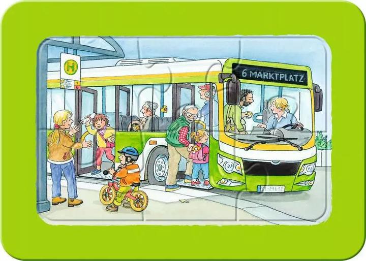 Actual product image Ravensburger Children's puzzle - 12004039 Travelling by bus, train and plane - my first puzzle with 3x6 (18 pieces)