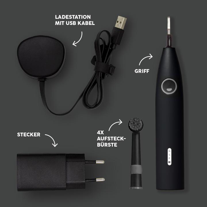 Produktbild happybrush Happy Brush ECO R2 Allblack + 3 Refills (Oszillierende Zahnbürste)