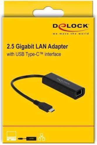 Productafbeelding Delock USB Type-C adapter (Thunderbolt 3, USB-C, RJ45 2.5 Gigabit Ethernet (1x))