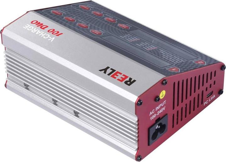 Actual product image Reely V-Charge 100 Duo model making multifunction charger 12 V, 230 V 10 A
