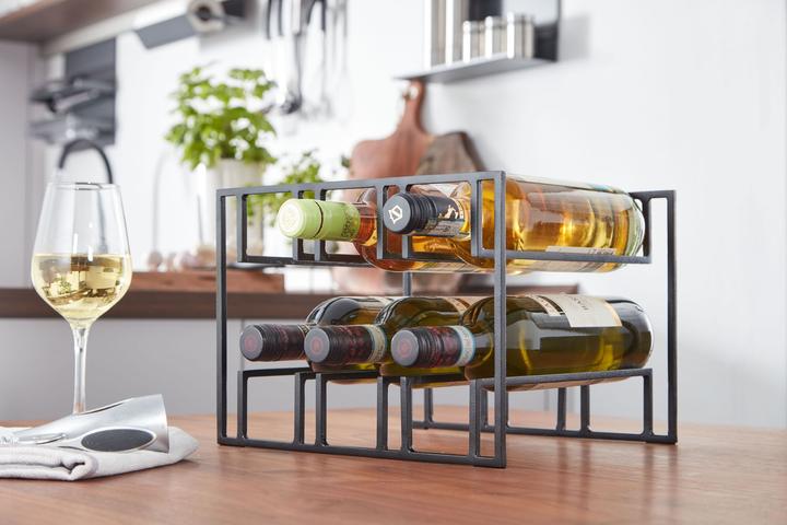 Image du produit FineBuy Porte-bouteilles de vin FB82257 Métal Noir