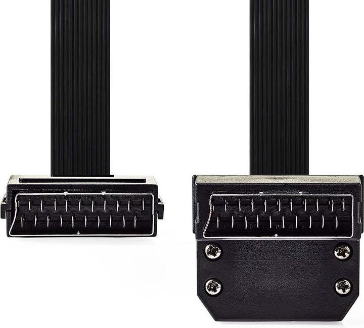 Actual product image Nedis SCART cable flat SCART Mac ho - SCART plug to bracket (2 m, Scart)