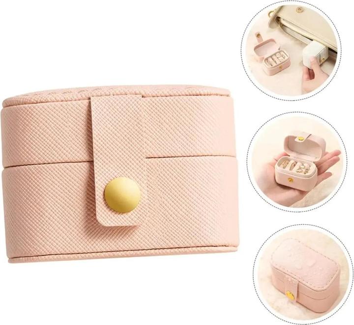 Immagine prodotto Only-Bags.Store Mini Borsa portatile per la conservazione dei gioielli da viaggio Semplice anello in pelle Collana