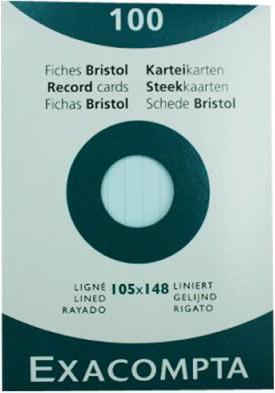 Produktbild Exacompta Karteikarten liniert blau, 100 (A6, 205 g/m², 100 x)