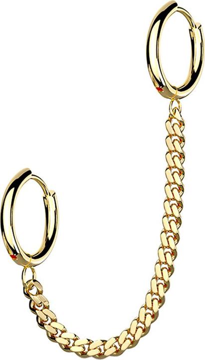 Hollywood Body Jewelry Ohrring vergoldet Kette mit Ohrring (ohne Messing, Chirurgenstahl 316L)
