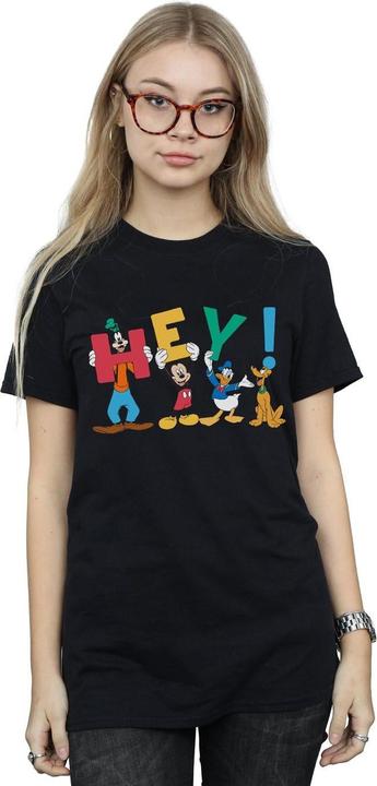 Actual product image Disney Womens/Ladies Mickey Mouse Friends Hey Cotton Boyfriend T-Shirt (3XL)