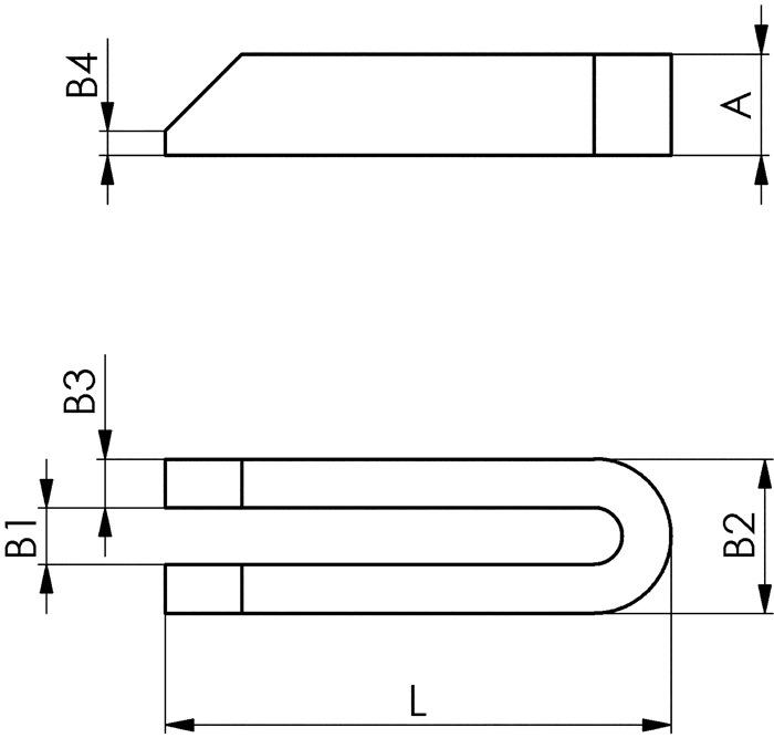 Actual product image Amf Fork clamp DIN 6315B slot width 22 mm length 500 mm for clamping screw M20, M22