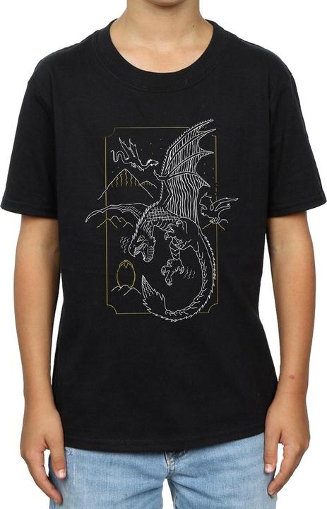 Immagine prodotto Dragon Line Art Maglietta Ragazzi (152, 158)