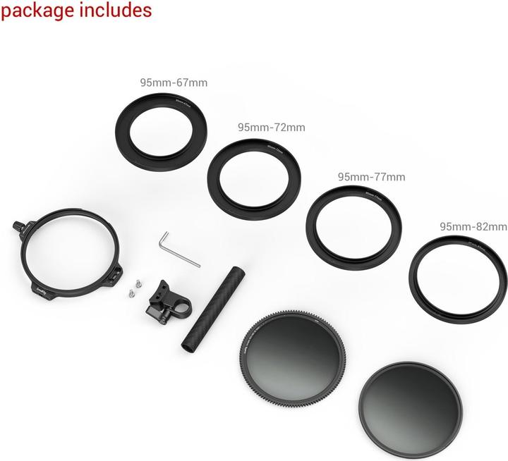 Produktbild SmallRig Objektivfilter CPL-VND Filter Kit mit Rod Clamp – 95 mm (95 mm, ND- / Graufilter, Polarisationsfilter)
