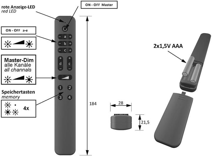 Immagine prodotto Halemeier Interruttore/dimmer radio a 5 canali S-Mitter Smart Set