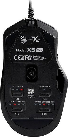 Image du produit Bloody X5 Max Maus Beidhändig USB Typ-A 10000 DPI (Filaire)