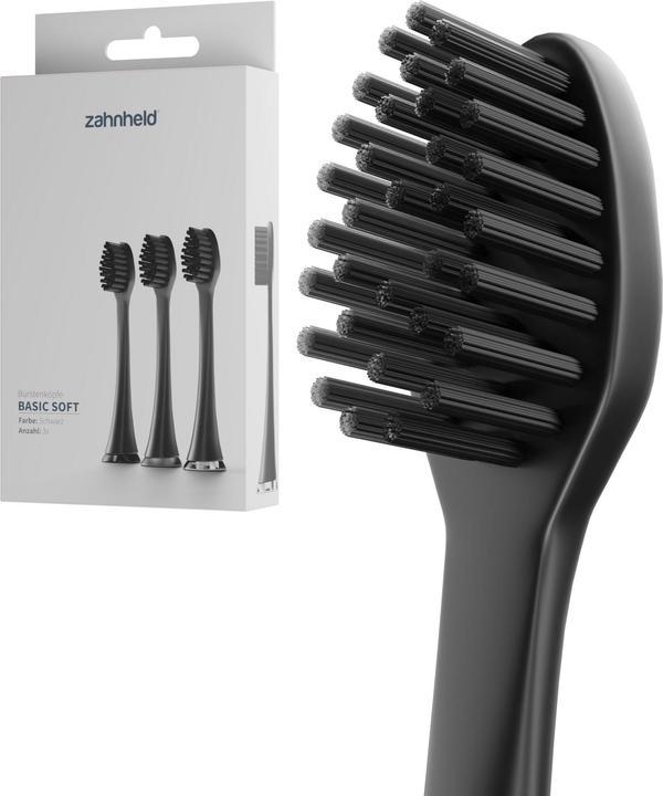 Zahnheld Bürstenkopf Basic Soft 3x Schwarz (3 x)