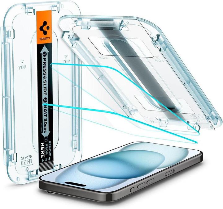 Produktbild Spigen Glas.TR EZ Fit (2 Stück, Apple iPhone 15)