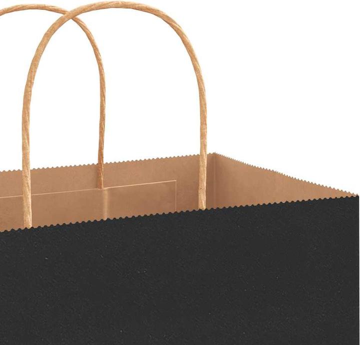 Produktbild VidaXL Kraftpapiertüten 50 Stk. mit Henkel Schwarz 32x17x44 cm Papiertüte (Geschenktüte, 50 x)