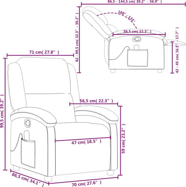 Immagine prodotto VidaXL Sedia da massaggio in vera pelle grigia,Colore: Grigio, Materiale: Vera pelle
