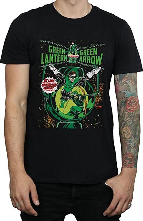 Actual product image Mens Green Lantern & Green Arrow Comic Cover Cotton T-Shirt (XL)
