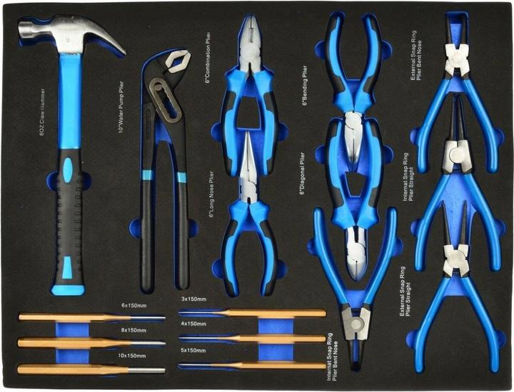 Actual product image GEKO Insert in drawer - hammer, pliers and accessories set 16 pcs.