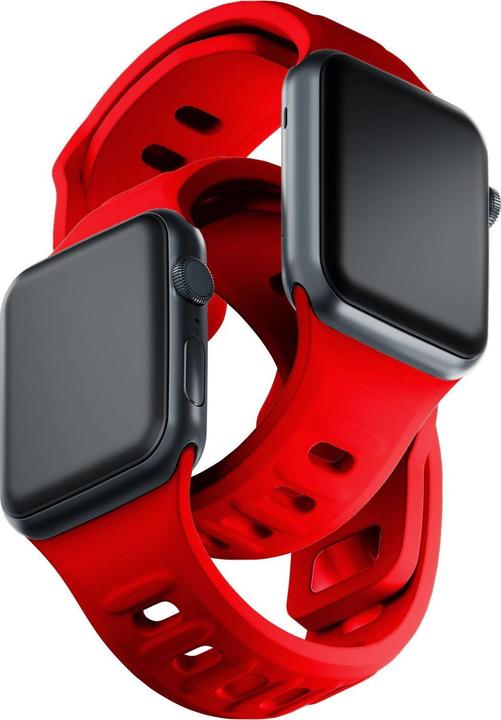 Produktbild 3MK Silicone Watch Strap czerwony/red dla Apple Watch 42/44/45/49mm (Silikon, Edelstahl)
