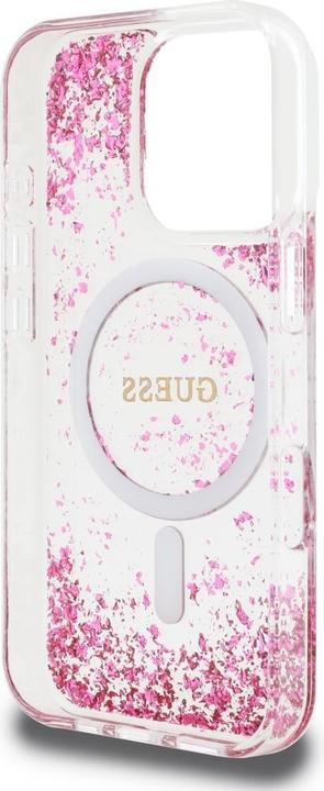 Actual product image Guess HC Resin Bottom Glitter MagSafe Case for iPhone 16 Pro Max - Pink (Apple iPhone 16 Pro Max)