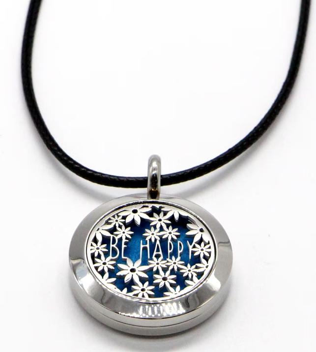 Produktbild Zen Arôme Duft-Schmuck Halskette mit Anhänger No.4 für Ätherisches Öl, Parfum - Edelstahl mit Lederb (Leder, Edelstahl)