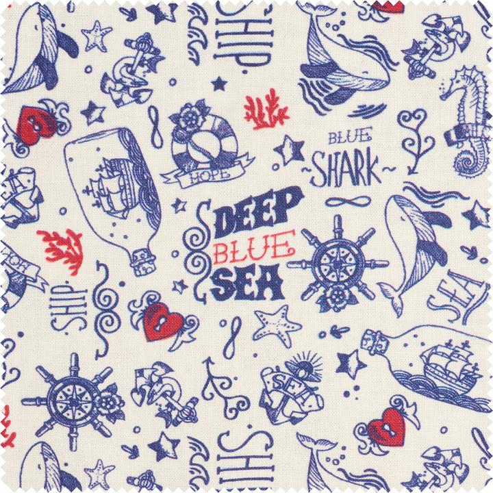 Produktbild VBS Baumwoll-Stoff "Deep Blue Sea", 150 cm breit, Meterware