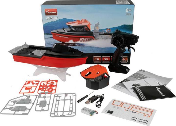 Actual product image Amewi Rettungsboot brushless Jetantrieb 320mm RTR schwarz/rot