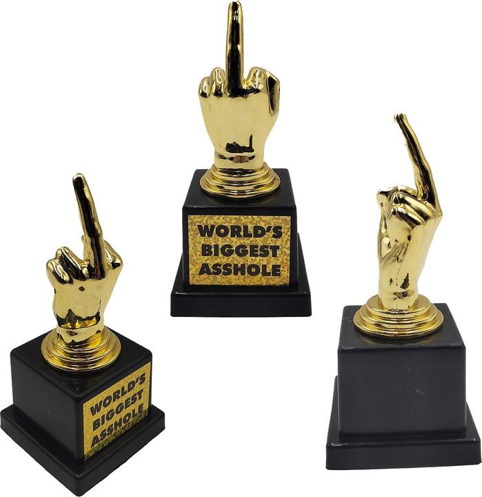 Actual product image Thumbs Up Mad Monkey - TROPHY "World's Biggest Asshole"