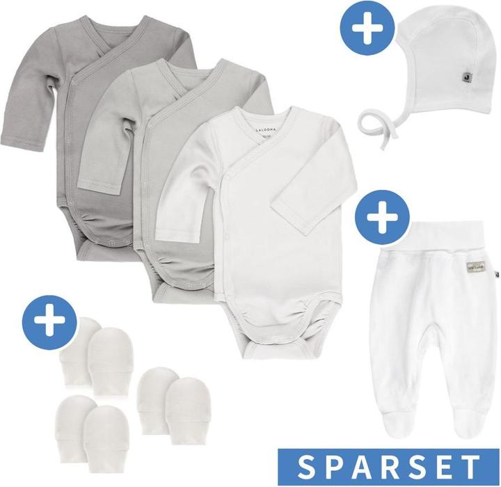 Immagine prodotto La Loona Tutine e set LaLoona Set di tutine fasciatoio da 8 pezzi con tutine, cappellino per il primo bambino (Taglia unica)